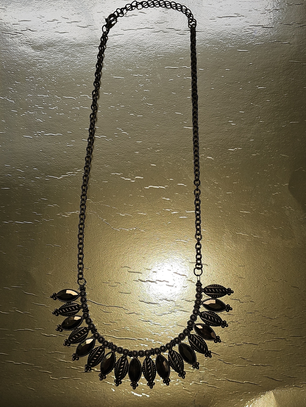 Black Statement Leaf Bib Necklace - Women Jewelry